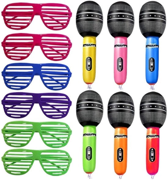 Ballooncini da 12 pezzi - Accessori per feste da palco - Strumenti musicali gonfiabili - Materiale PVC sicuro - Adatti per bambini - Ballooncini per feste