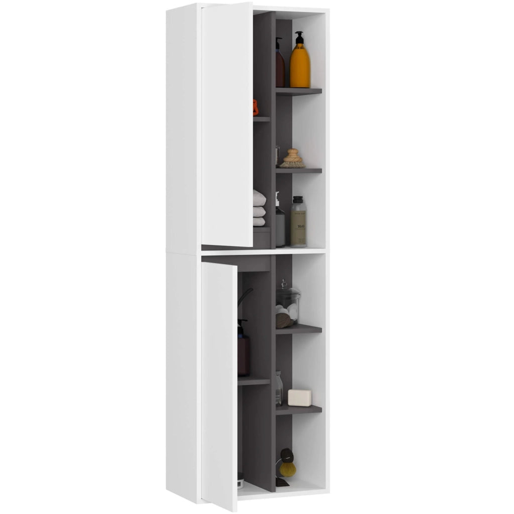Colonna bagno sospesa VAMI Bianco, Grigio Grafite 50 cm 2 ante 50x30x170 cm