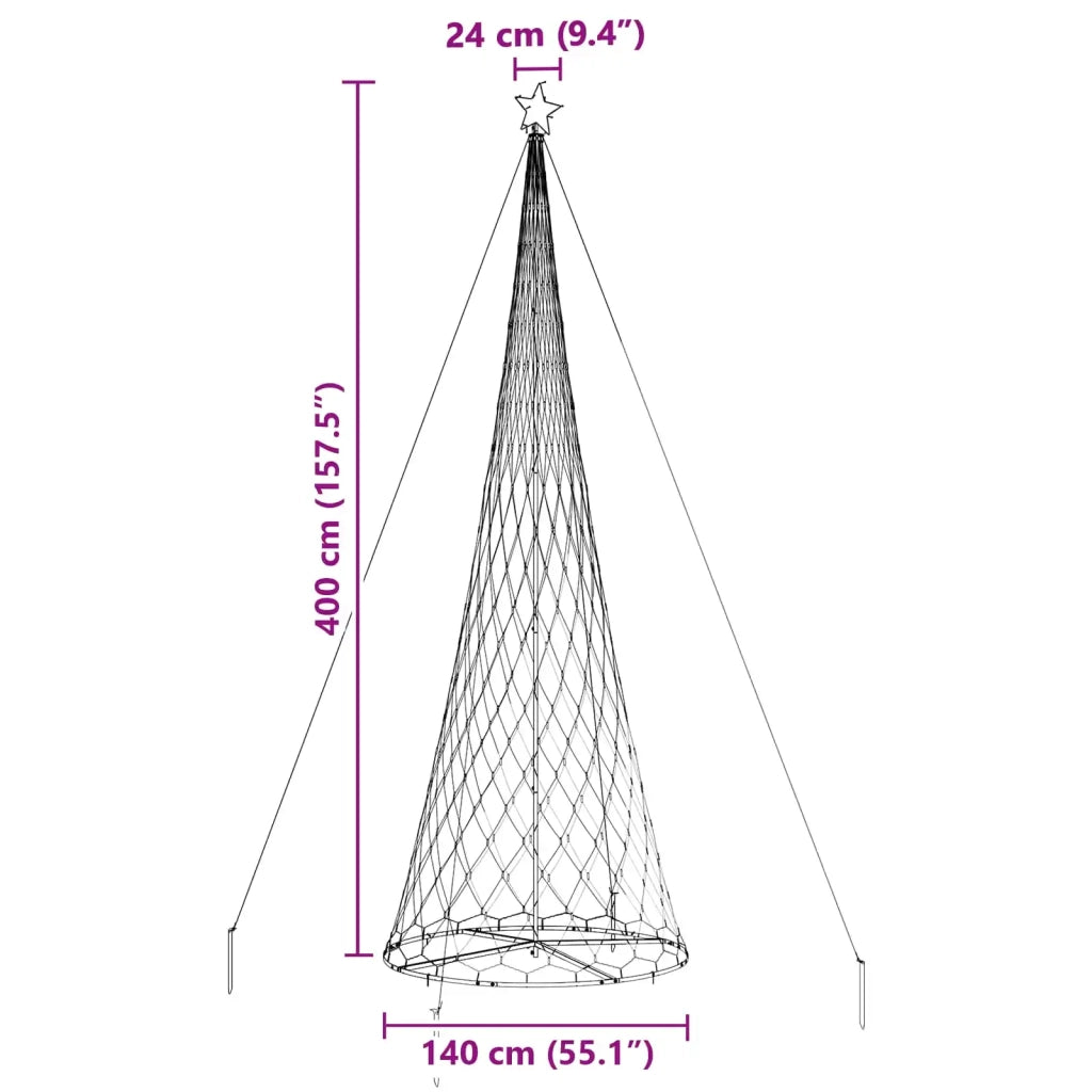 Albero di Natale LED con 455 LED Multicolore 399 cm Metallo 42018794
