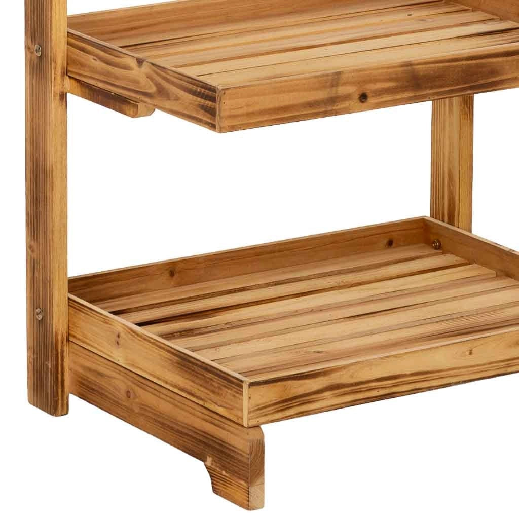Carrello espositore scaffale legno marrone 53x39x128h cm