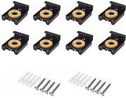 Set di attacchi per specchi 8 pezzi - Kit di supporto per parete senza cornice - Supporti di fissaggio a molla - Carico di 12 kg - Inclusi chiodi/ viti - Materiale di resistenza all'usura in acciaio - Clip per specchi