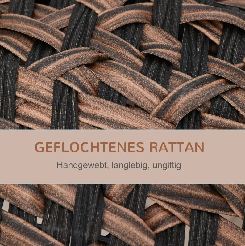 Cuccia rialzata per gatti in rattan PE con cuscino marrone