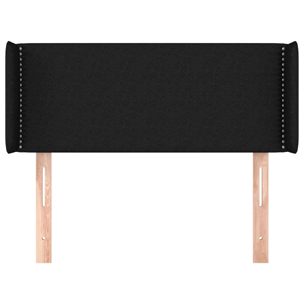 Testiera ad Orecchio Nera 93x16x78/88 cm in Tessuto 3118612