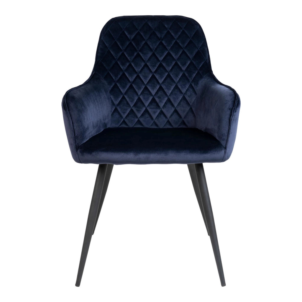 Set di 2 Sedie Harbo, Blu, Velluto, 65x57x87 cm