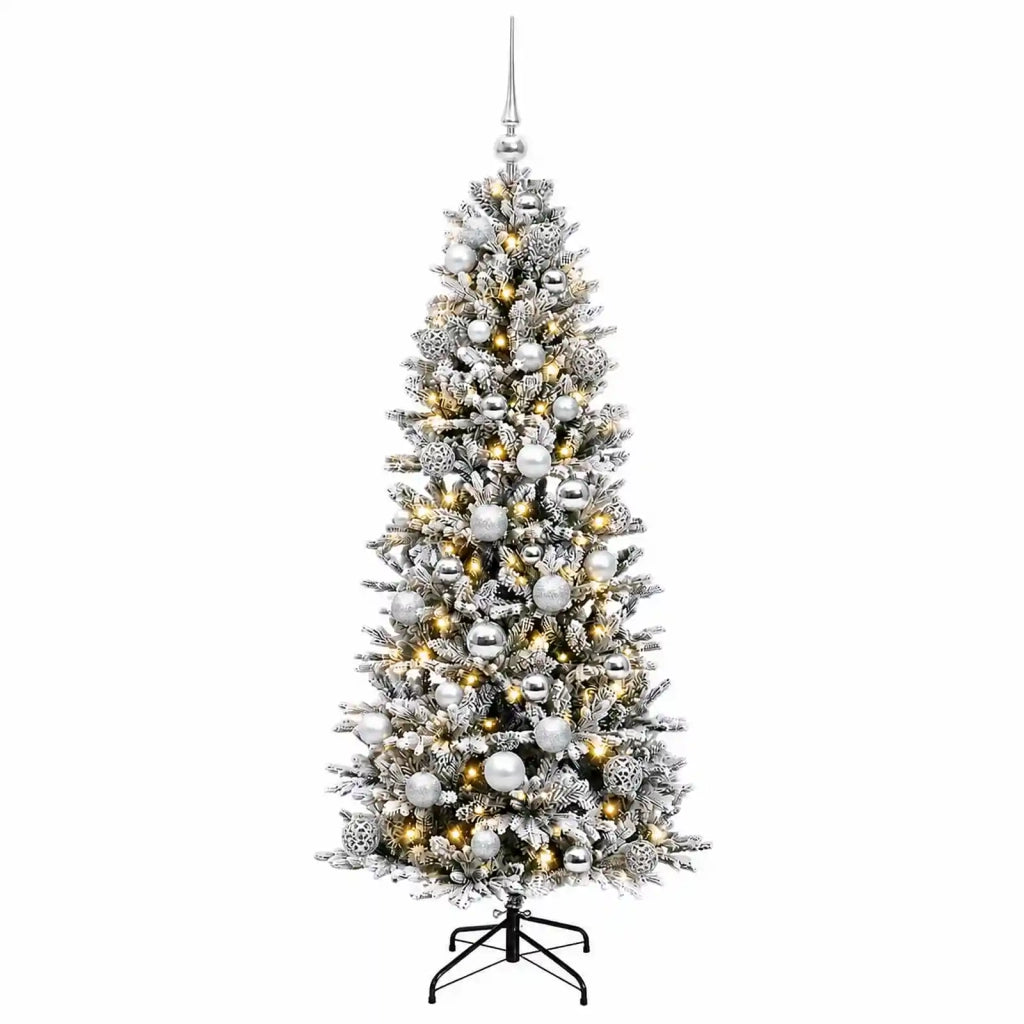Albero di Natale artificiale con palline 150 cm 150 LED 3465950