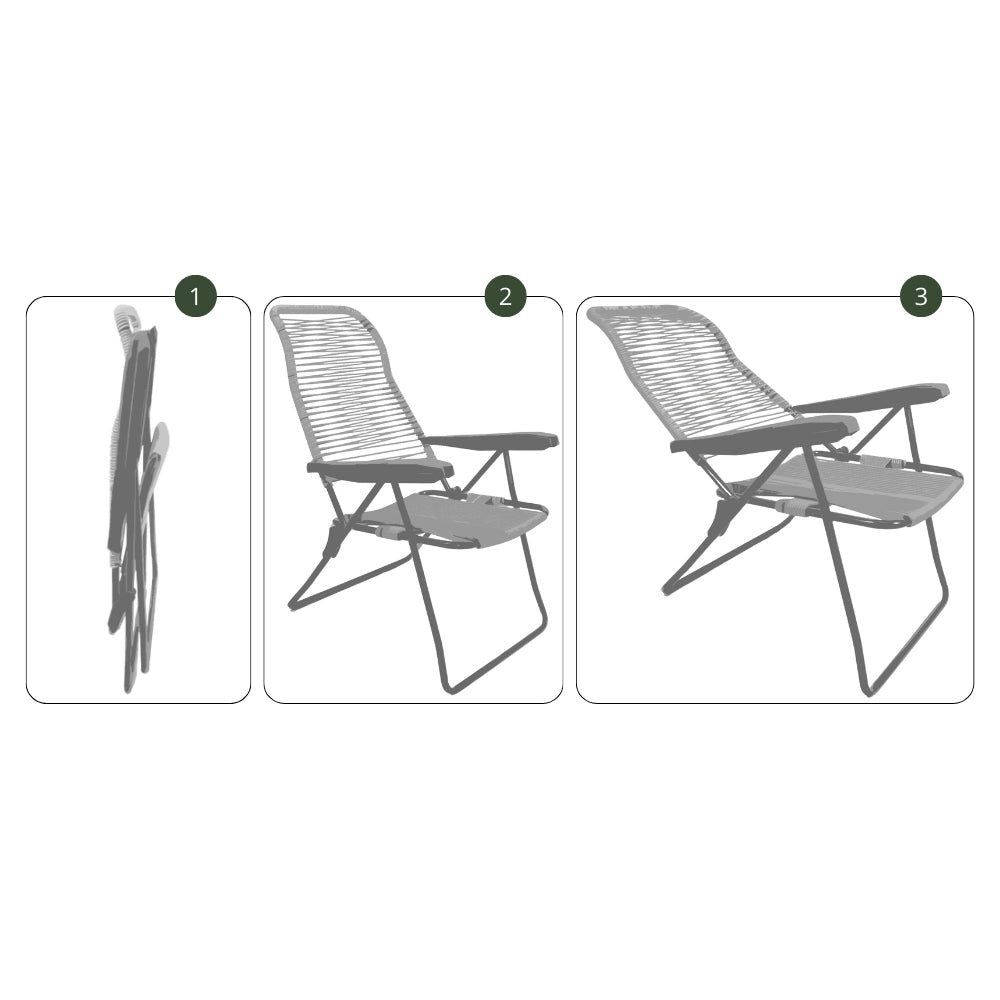 Sedia sdraio Lipari cordonata reclinabile in pvc color verde