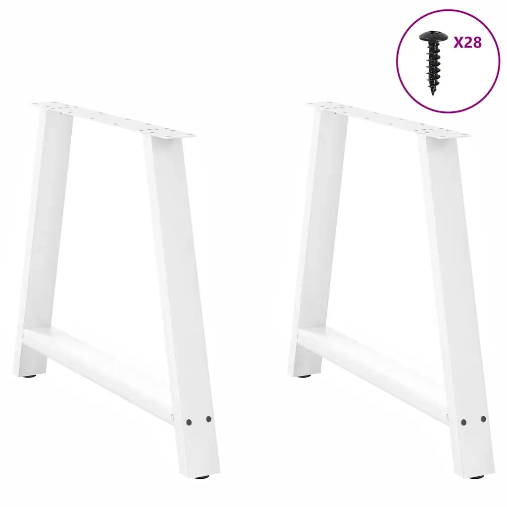 Gambe per tavolo da pranzo a forma di A 2 pz bianche 90x(72-73) cm in acciaio 4012861