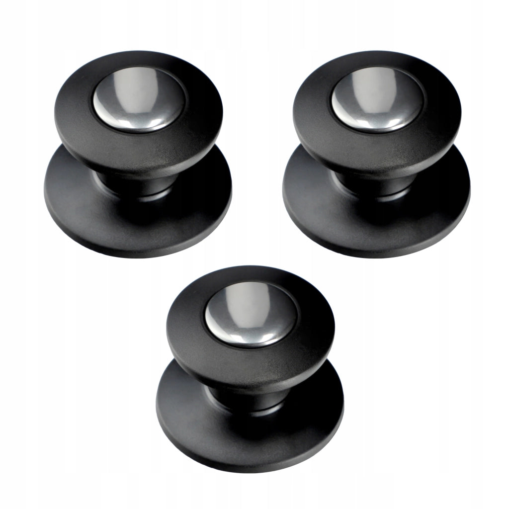 Pomello per coperchio KADAX, pomello per coperchio pentola, pomello per padella, nero, 3 pezzi