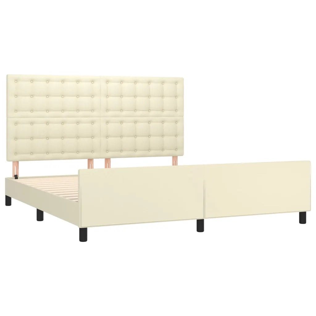 Giroletto con Testiera Crema 160x200 cm in Similpelle cod mxl 62315