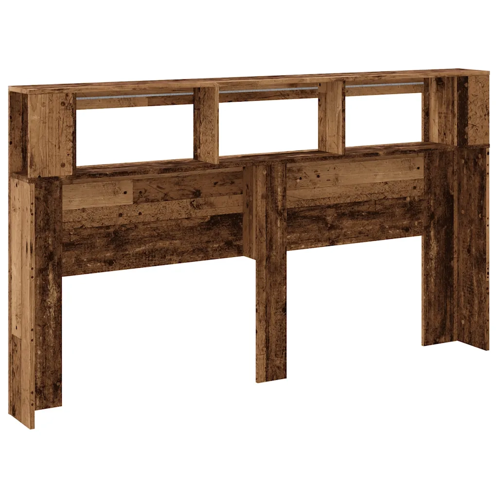 vidaXL Testiera LED Legno Antico 180x18,5x103,5 cm Legno Multistrato