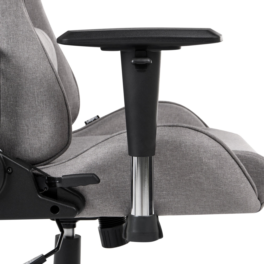 Sedia da ufficio ergonomica in tessuto con braccioli regolabili di colore grigio chiaro poltrona gaming stile moderno
