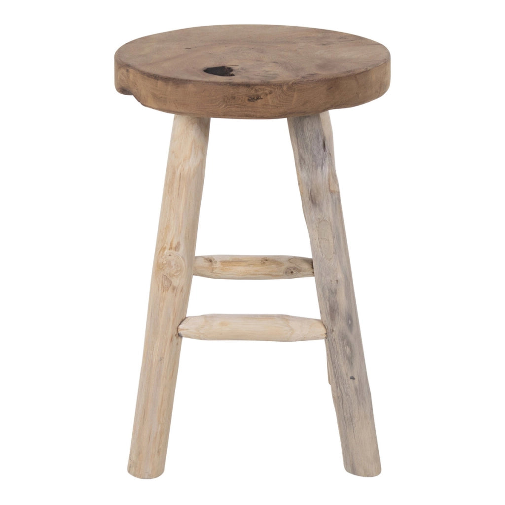 Sgabello Basso Badia, Marrone, Legno, 30x30x45 cm