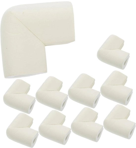 Antibotsingshoekbeschermer per 10 pezzi, protezione angolare per vetrine, forma U, protezione angolare piatta, protezione angolare per tavoli, idoneo per bambini e bambini, dimensioni 6*6*3,5cm, spessore 1,2cm, colore Ivoire.