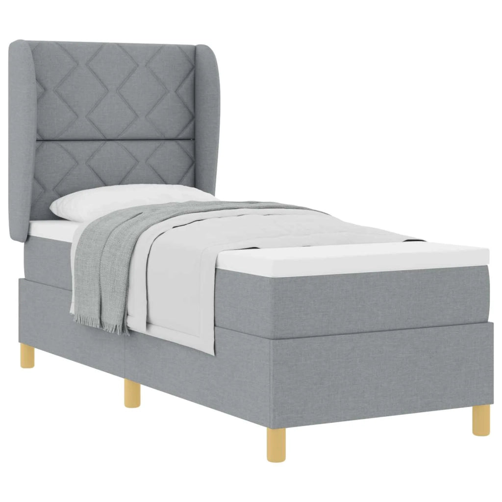 Letto a molle con materasso Grigio chiaro 200 x 80 cm Tessuto 3340781