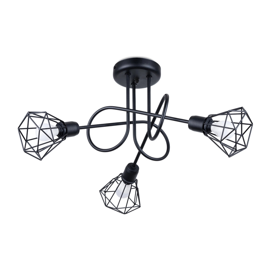 Lampada da parete Artemis Powder Blue 3x E14 LED Max 10W Acciaio nero moderno