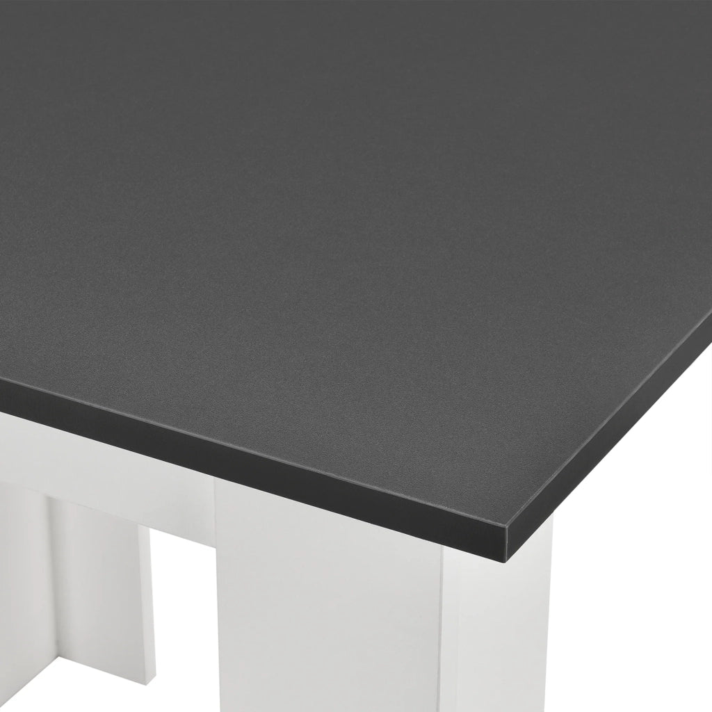 Tavolo quadrato per 4 persone sala da pranzo cucina soggiorno 80 cm bianco/grigio 03_0006233