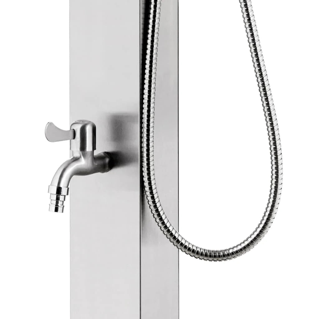 Doccia da giardino con base 225 cm acciaio inox grigio 02_0042047