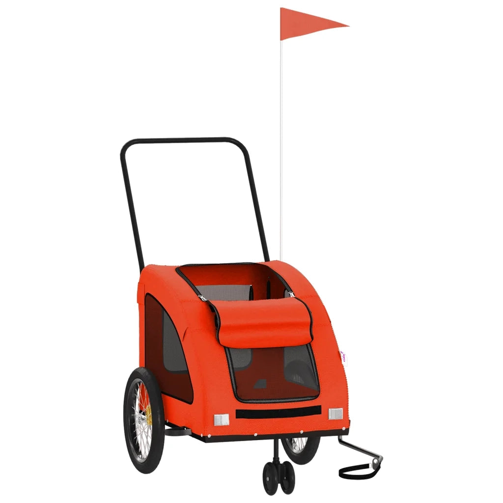 Rimorchio da Bici per Animali Arancione e Grigio Oxford e Ferro CFW9635739