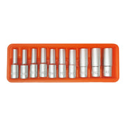 Trade Shop - Set 10 Bussole Torx Femmina 1/2" Lunghe E8 E10 E11 E12 E14 E16 E18 E20 E22 E24 -