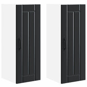 Pensile da cucina | Armadietto a muro LUCCA 2 pz Nero 30 x 31 x 80 cm