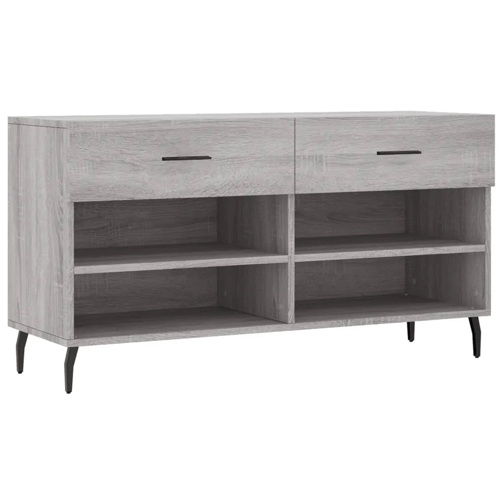 Panca Porta Scarpe | Scarpiera | Mobile per scarpe Grigio Sonoma 102x35x55 cm Legno Multistrato