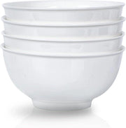 Insaliera grande 40oz 4pz insalata ceramica - set di insalatieri e zuppieri in porcellana - bianco Φ7inch - sicura in forno a microonde e lavastoviglie