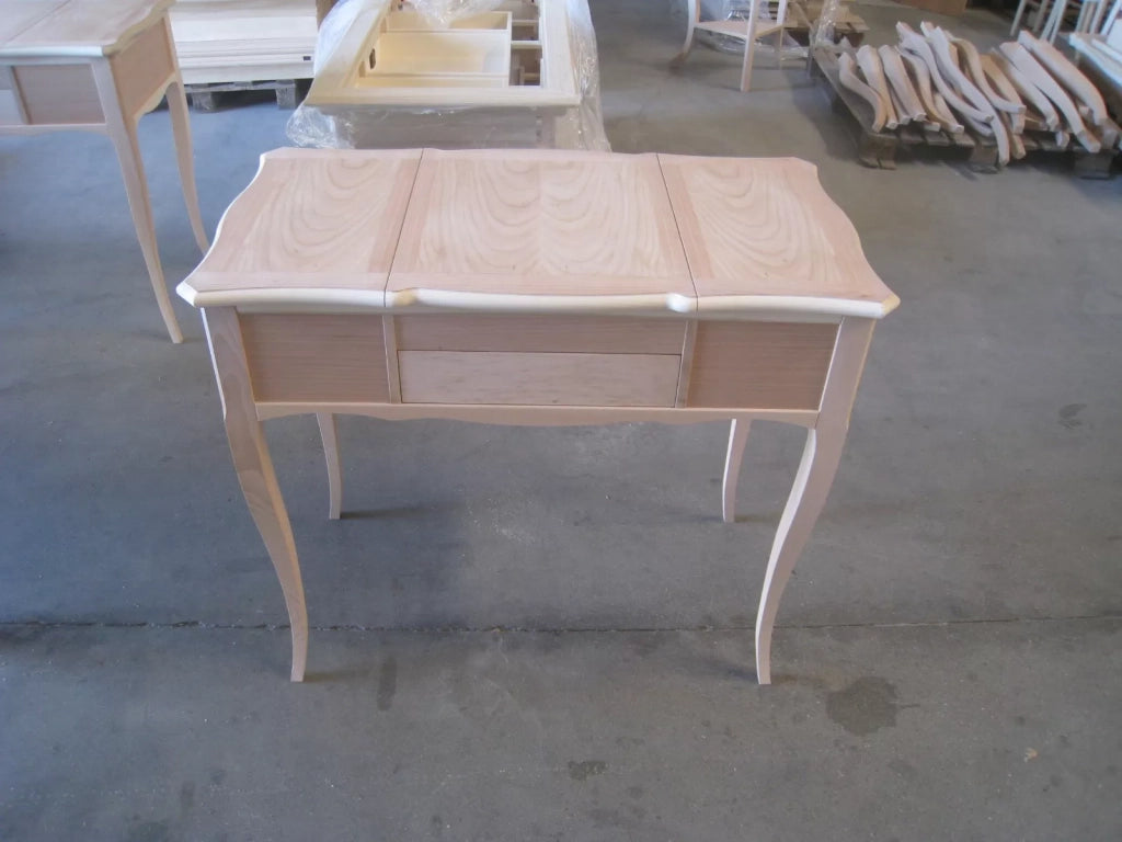 Consolle toilette da trucco legno grezzo 89x49x78 - Mobili 2G