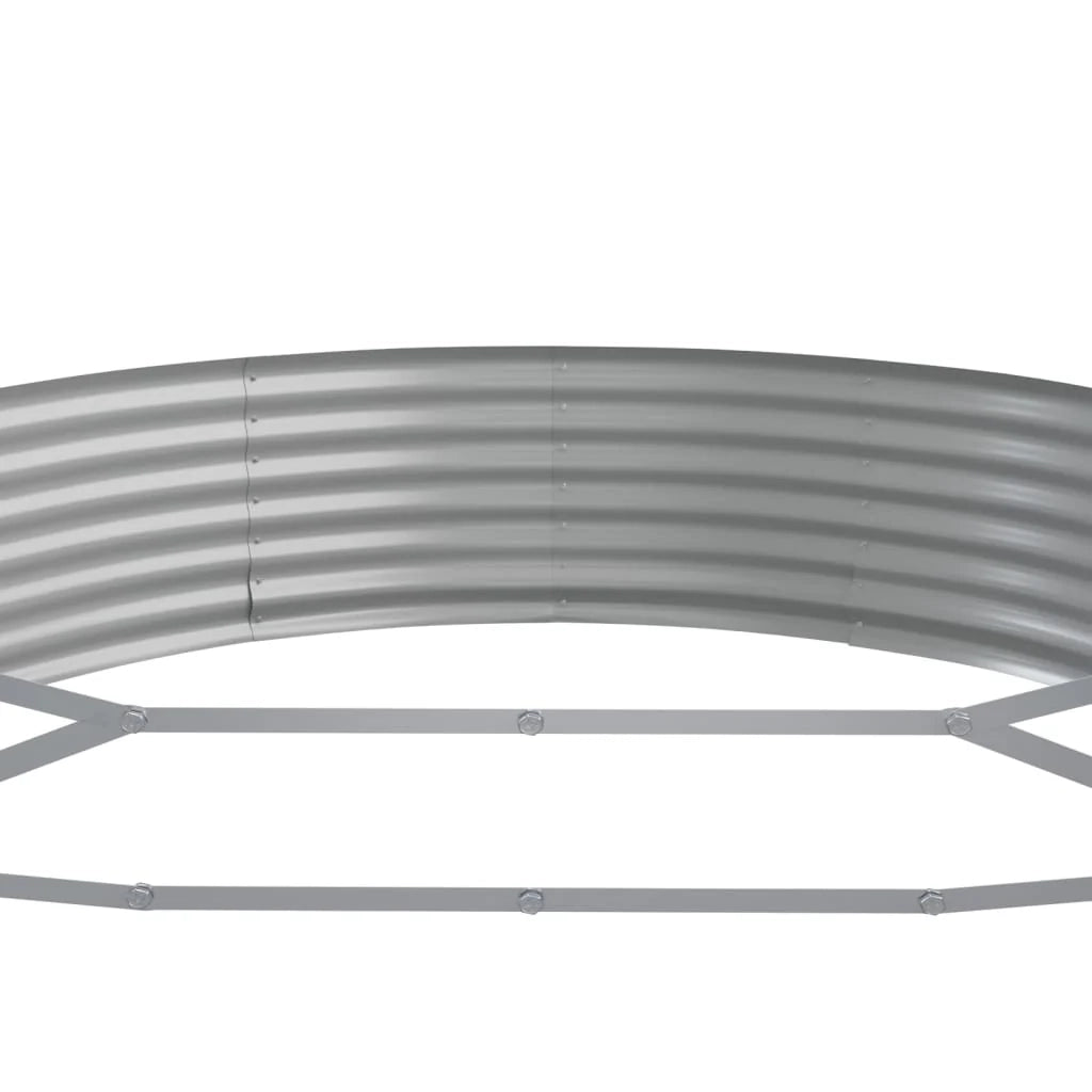 Vassoio per fioriera aiuola rialzata piante fiori terrazza giardino giardino acciaio verniciato a polvere 523 x 140 x 36 cm grigio 02_0039672