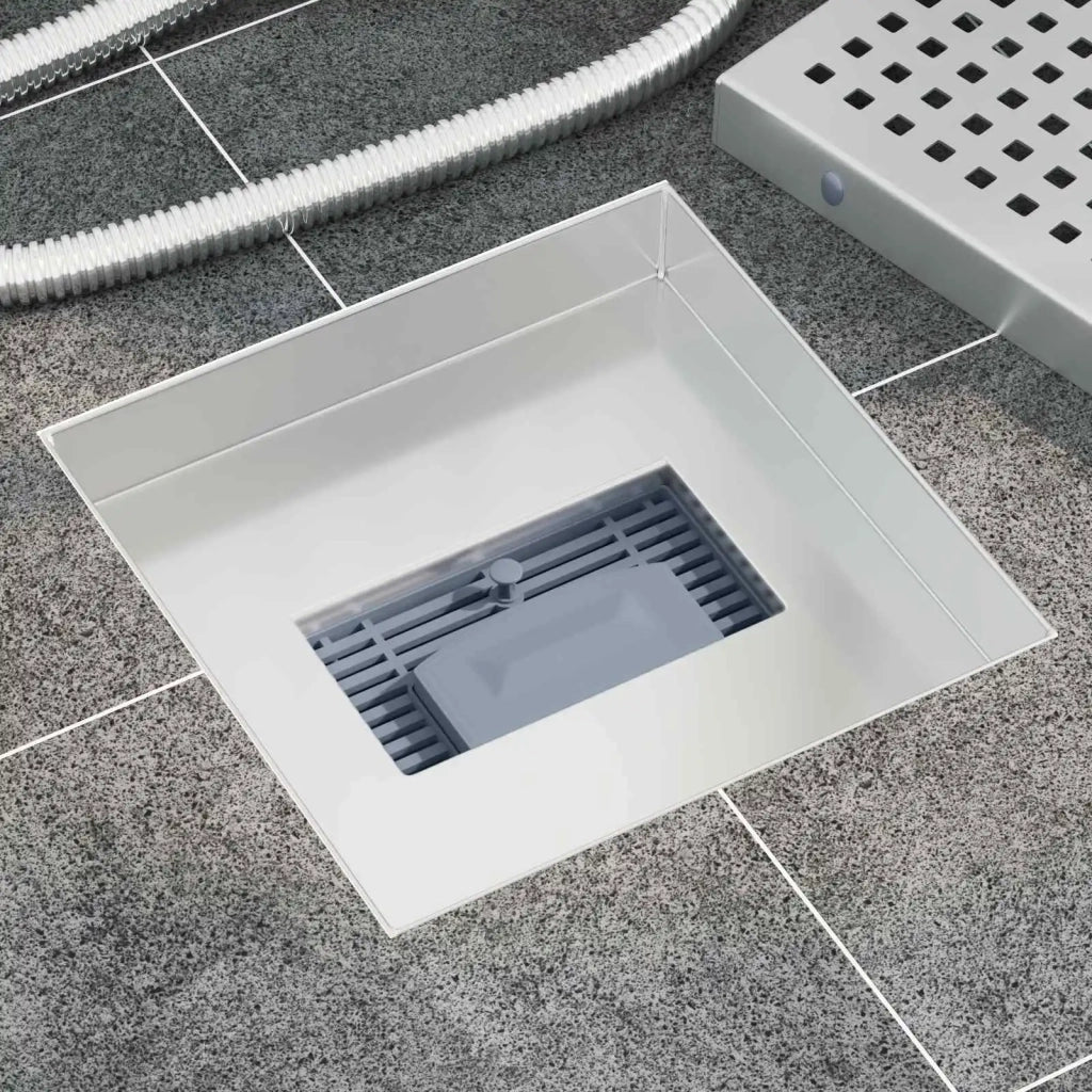 Scarico doccia a pois Argento 20 x 20 cm Acciaio Inox 304 42015935