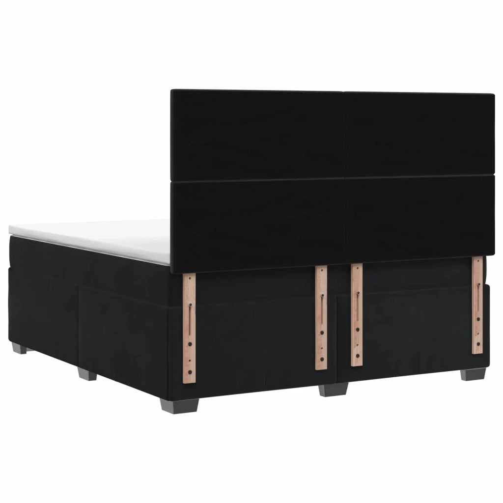 Letto box spring con materasso Nero 140 x 200 cm Velluto 3455128