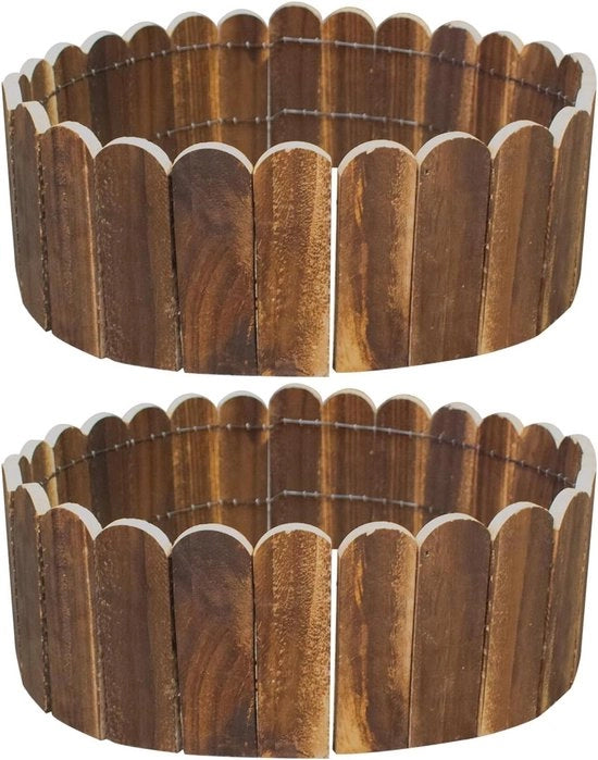 Recinzione per giardino in legno 120 x 15 cm - Pannello di protezione flessibile - Porta per giardino mini - Per giardino