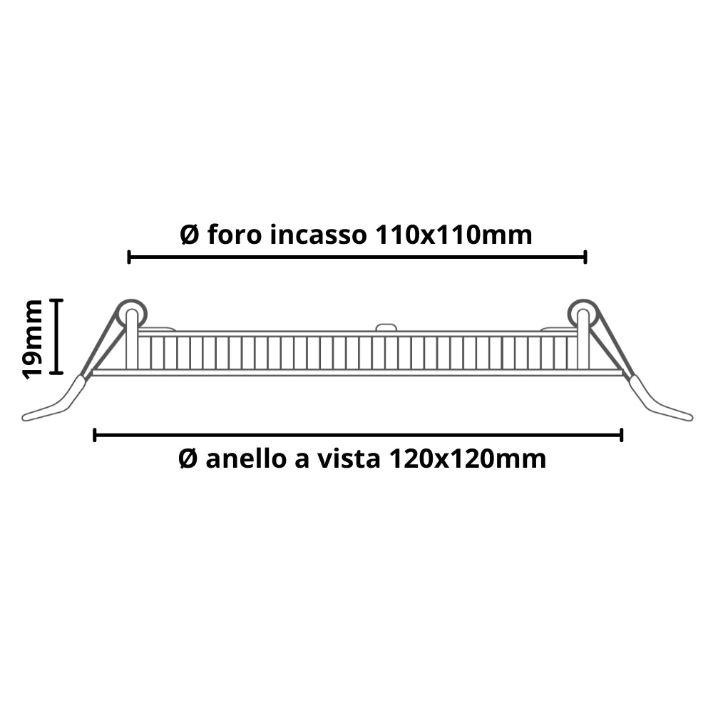 Pannello led incasso 11cm 6watt slim quadro soffitto alimentatore incluso *** temperatura colore lampada 6000k bianco...