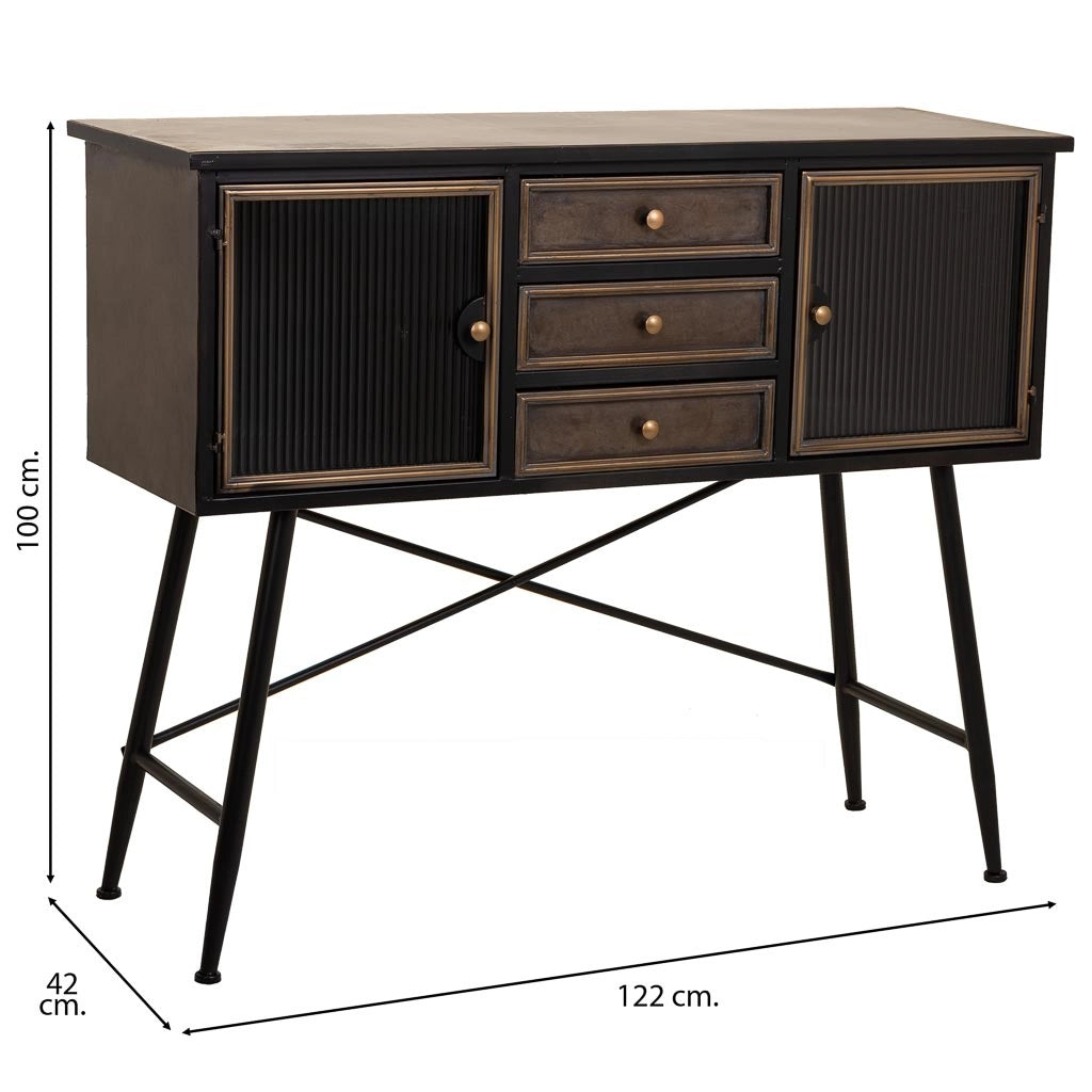 Credenza in metallo marrone 122x42x100h