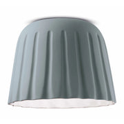 Plafoniera Piccola Vintage Decò Madame Gres Ceramica Grigio Tele 1 Luce E27