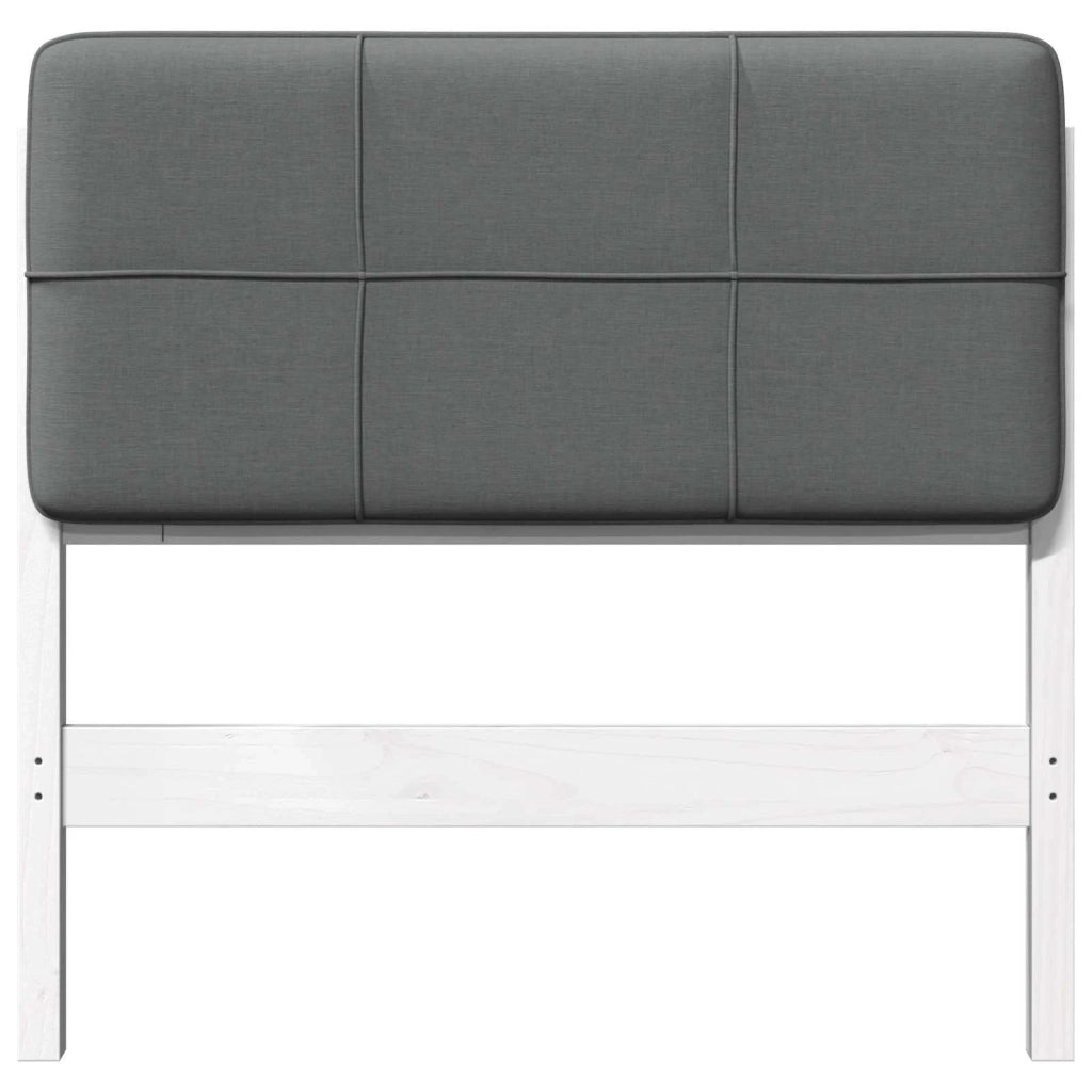 Testiera imbottita Bianco e grigio chiaro 90 cm Pino massello