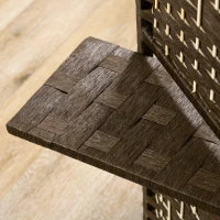 Paravento da 4 Pannelli 160 x 170 cm, Separatore di Ambienti con 2 Mensole, Pieghevole, in Legno, Marrone
