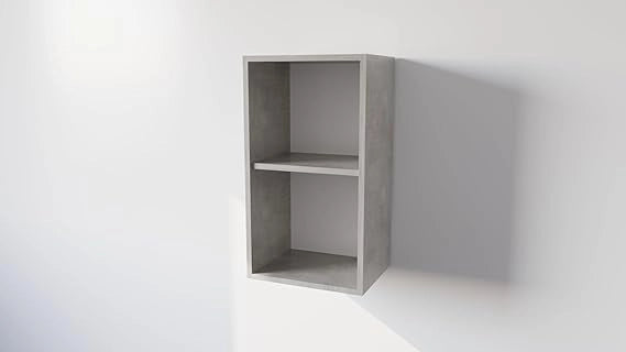 Pensile Cucina  in Legno Nobilitato Cemento  Mobile Alto con 1 Anta, Pensile Componibile Moderno Made in Italy (H60XL60XP32cm)