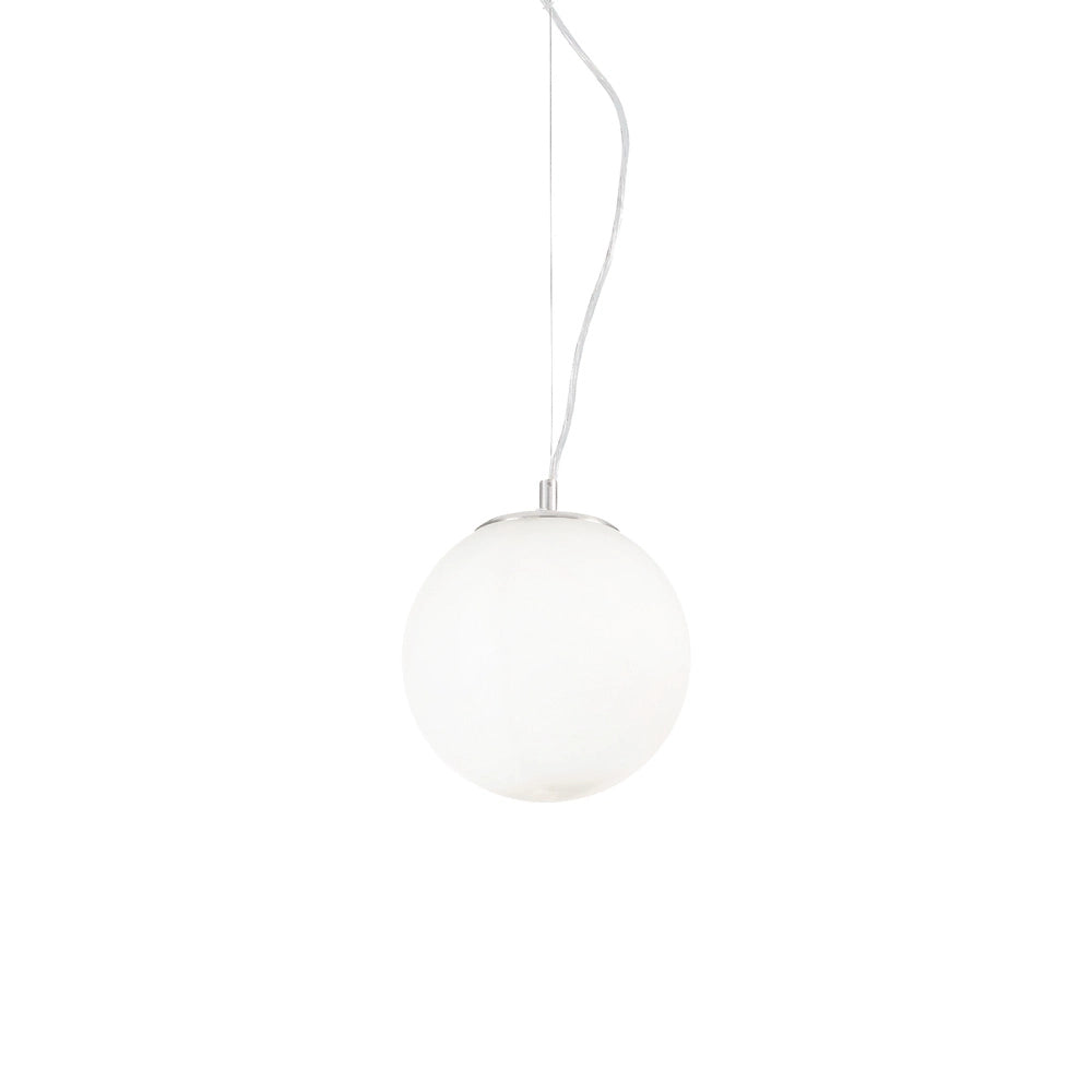 Sospensione Moderna Mapa Vetro Bianco 1 Luce E27 D20Cm