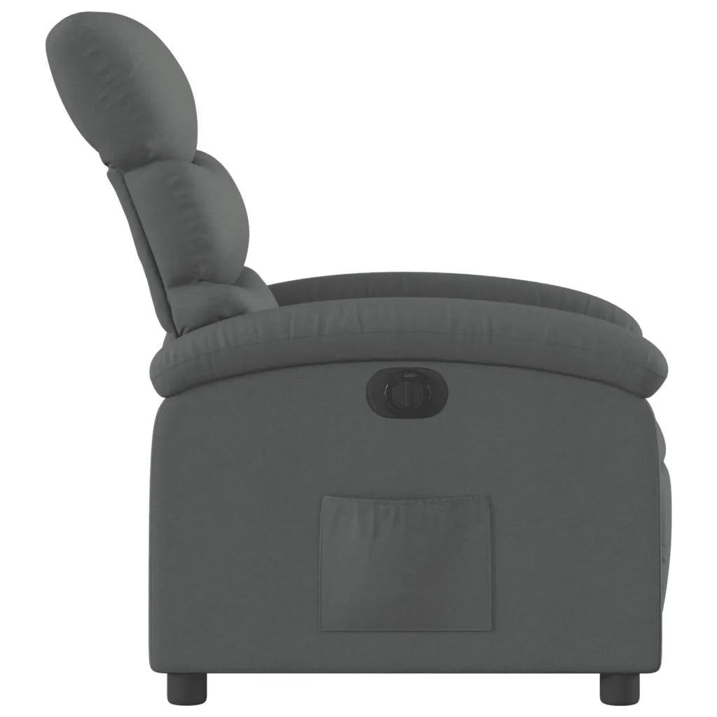Poltrona Elettrica Reclinabile-Divano Sedia Grigio Scuro in Tessuto 642008