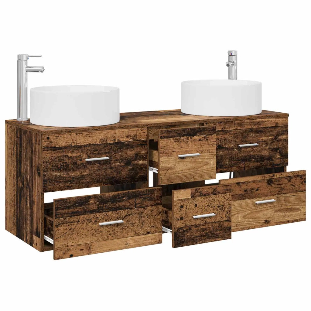 Set di mobili per il bagno 3 pz Legno antico 3405961