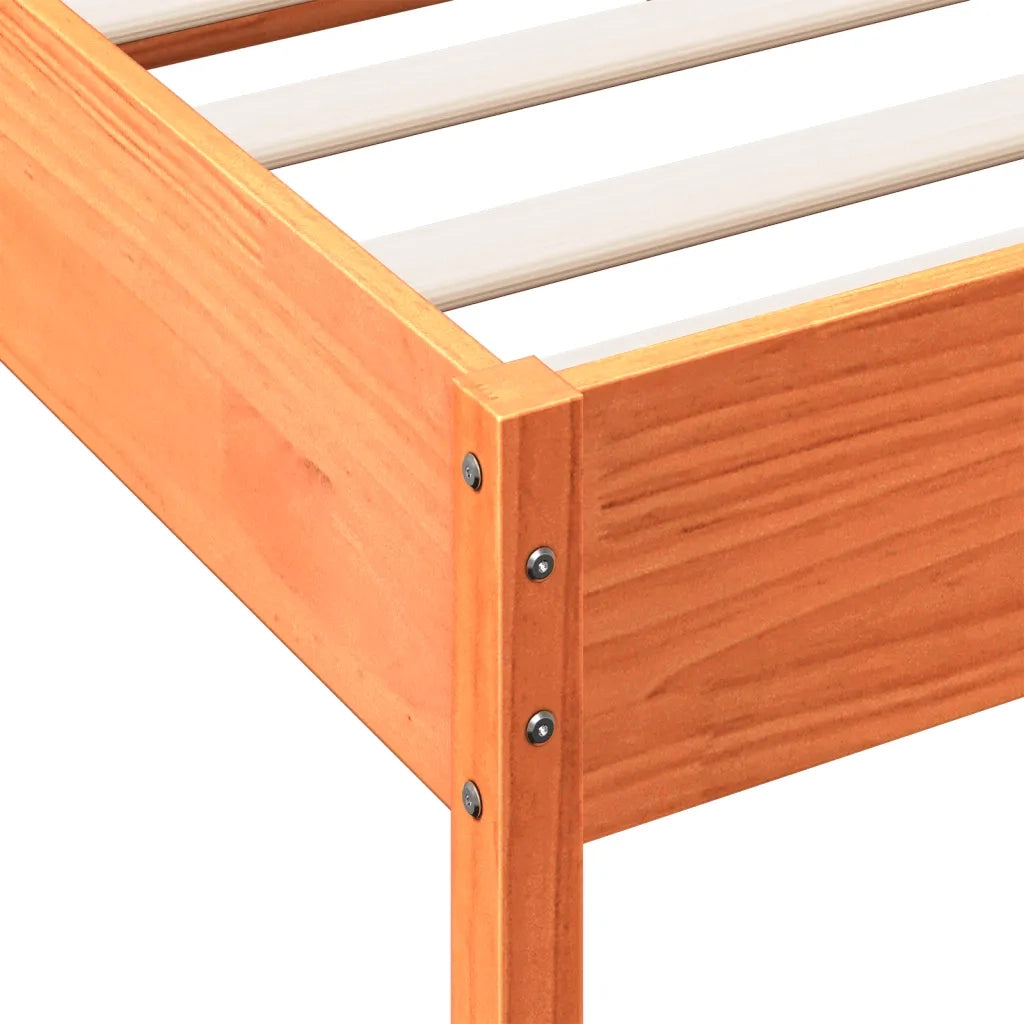 Giroletto senza Materasso Marrone Cera 120x190 cm Legno di Pino