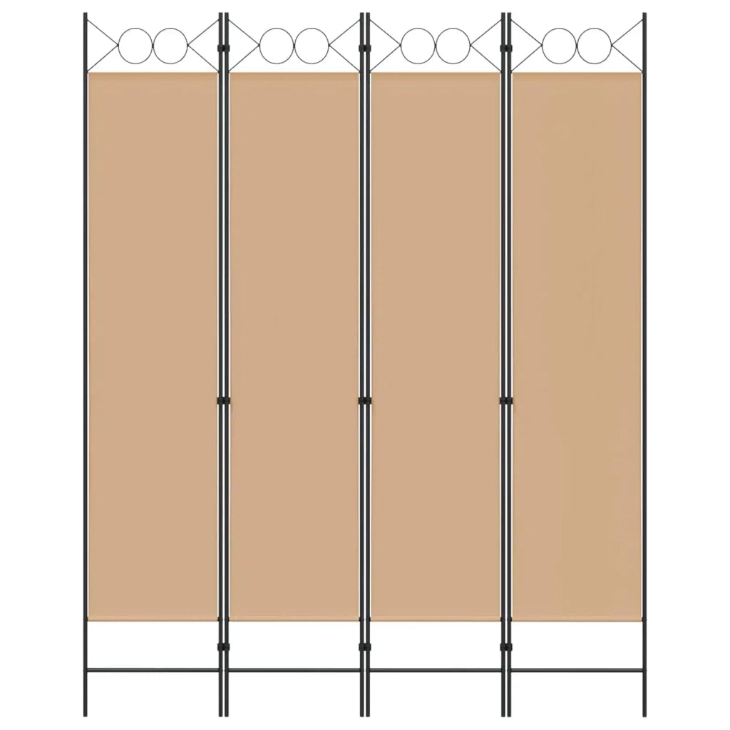 Paravento a 4 Pannelli Beige 160 x 200 cm Tessuto 42039200