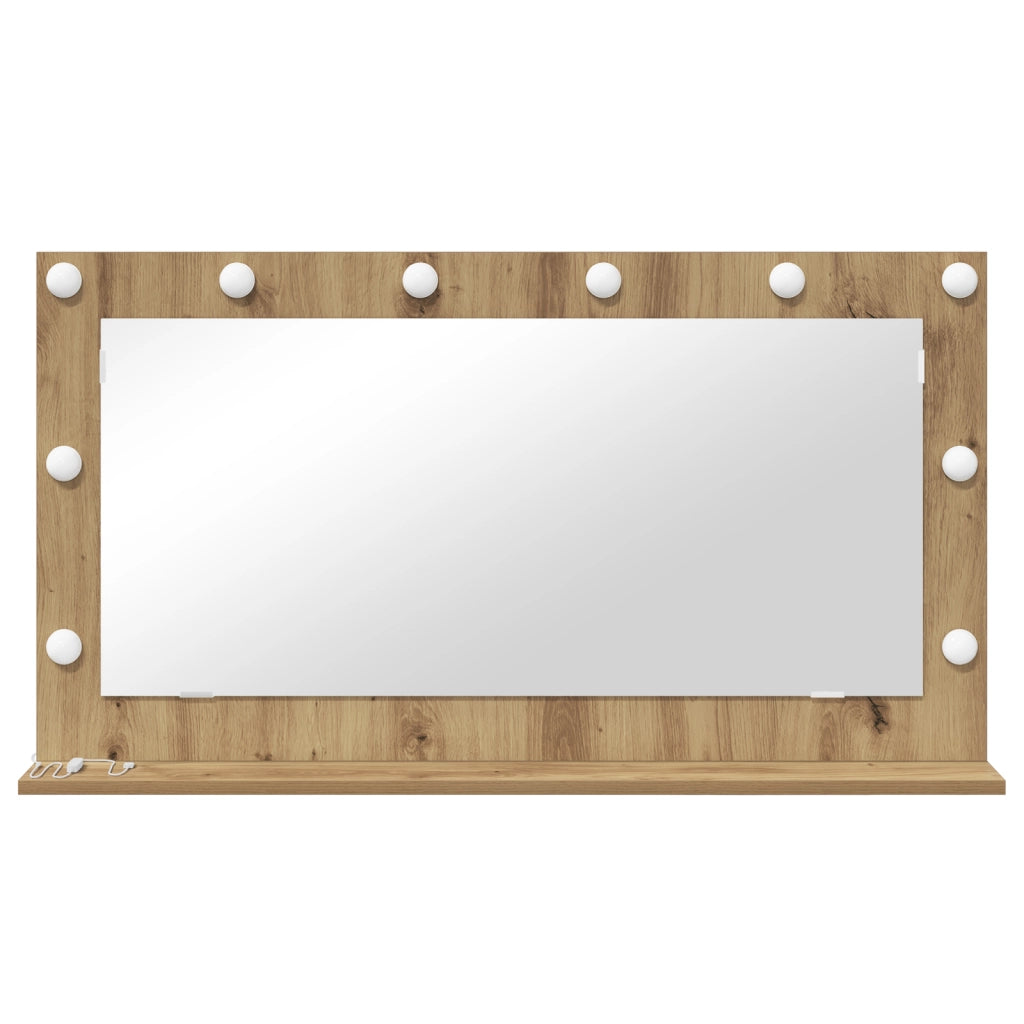 Specchio da Toeletta Rovere Artigianale Legno e vetro 100 x 55 cm