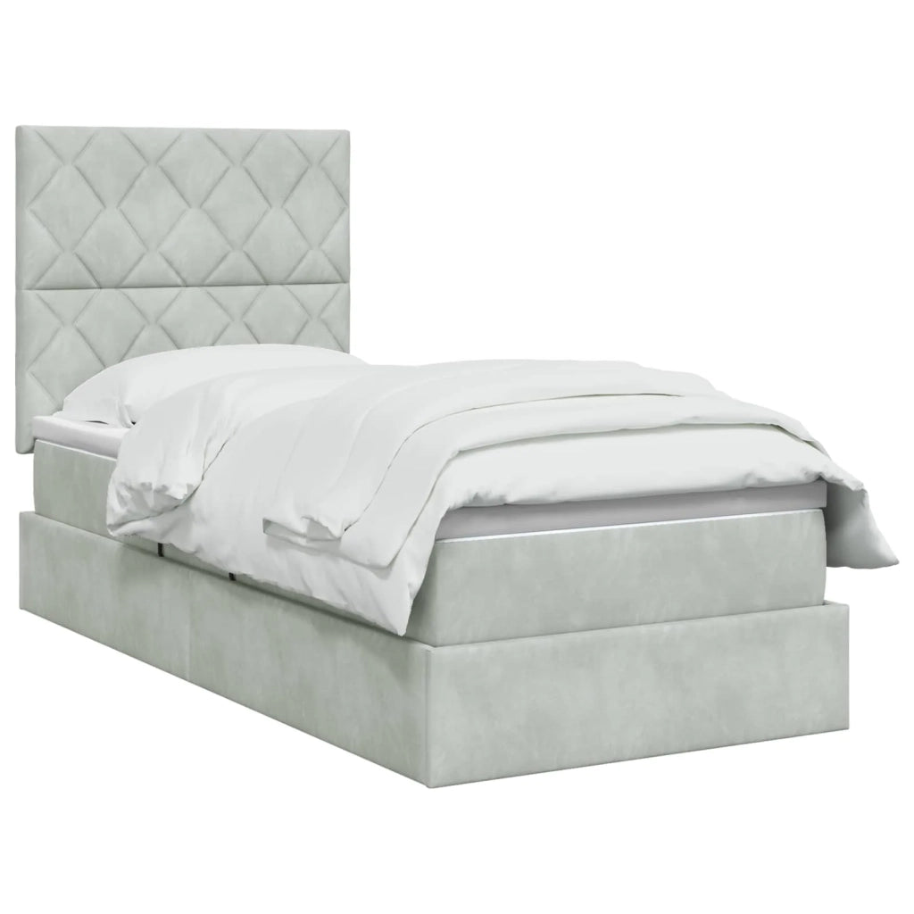 Letto con contenitore LED e materasso Grigio Chiaro 3460170