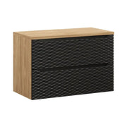 Set da bagno YOKA nero: mobile sottolavabo con cassetti 90cm + piano lavabo