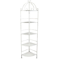 Portapiante Arianne 5 Piani Ad Angolo 50x35x175 h cm in Acciaio Bianco