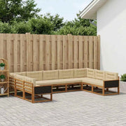 Set di divani da esterno 9 pz Naturale e Beige 3382876