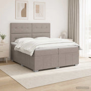 Letto box spring con materasso Tortora 200 x 200 cm Tessuto 3454222