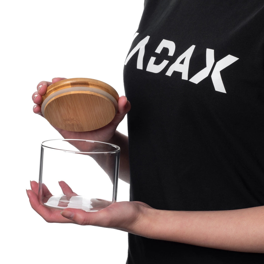 Contenitore per alimenti in vetro KADAX per spezie sfuse con coperchio, barattolo da 550 ml