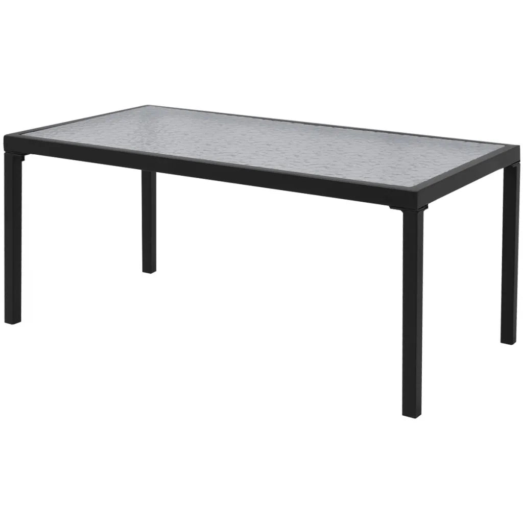 Set da Pranzo da Giardino 4 pz-Tavolo e sedie da giardino in Textilene Nero